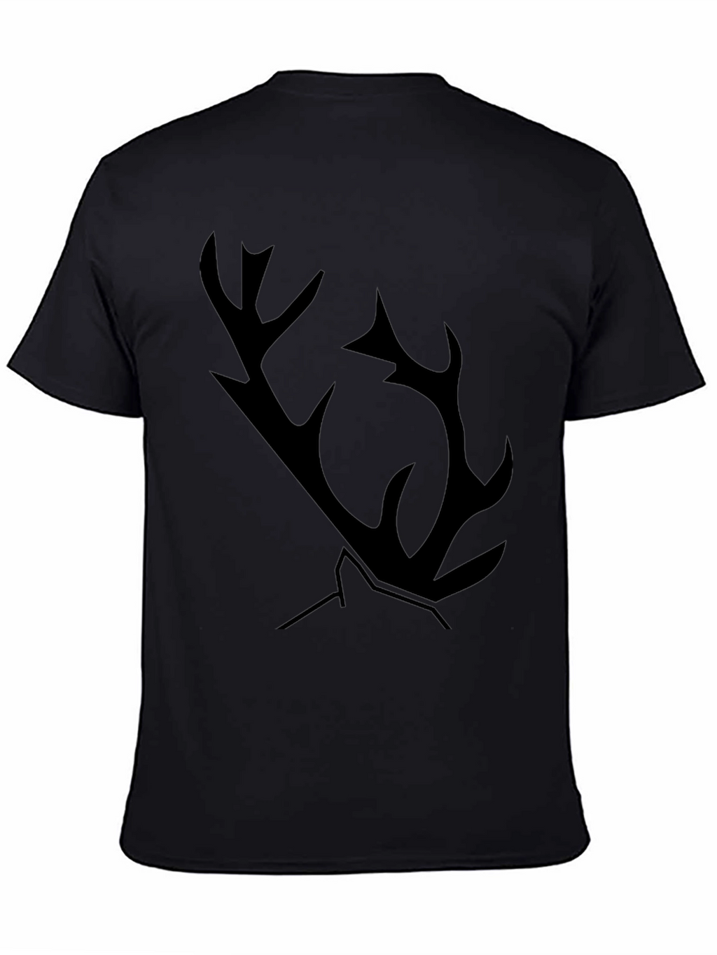 Black T-Shirt with Antler Graphic