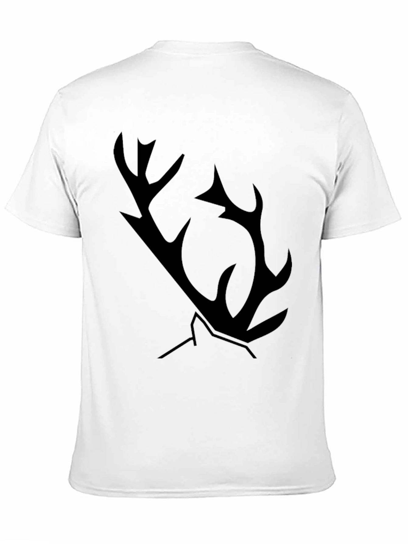 Black T-Shirt with Antler Graphic