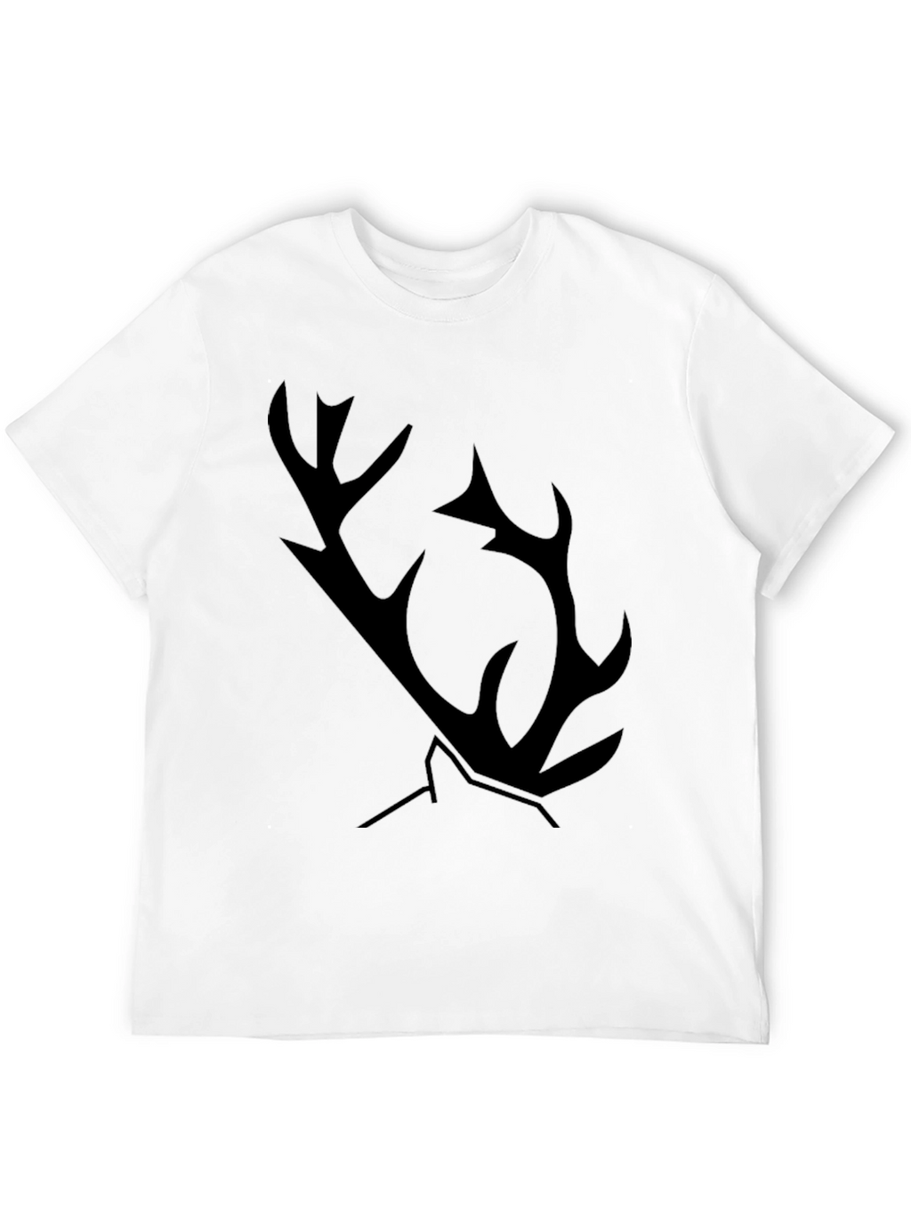 Black T-Shirt with Antler Graphic