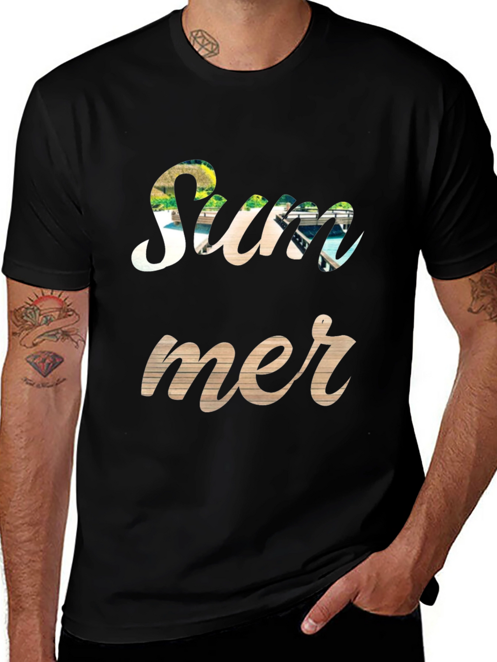 Summer Graphic Print Crewneck T-Shirt
