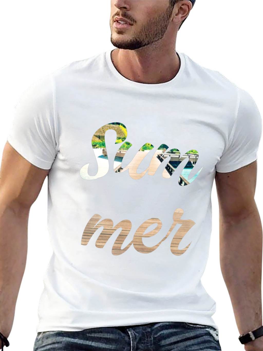 Summer Graphic Print Crewneck T-Shirt