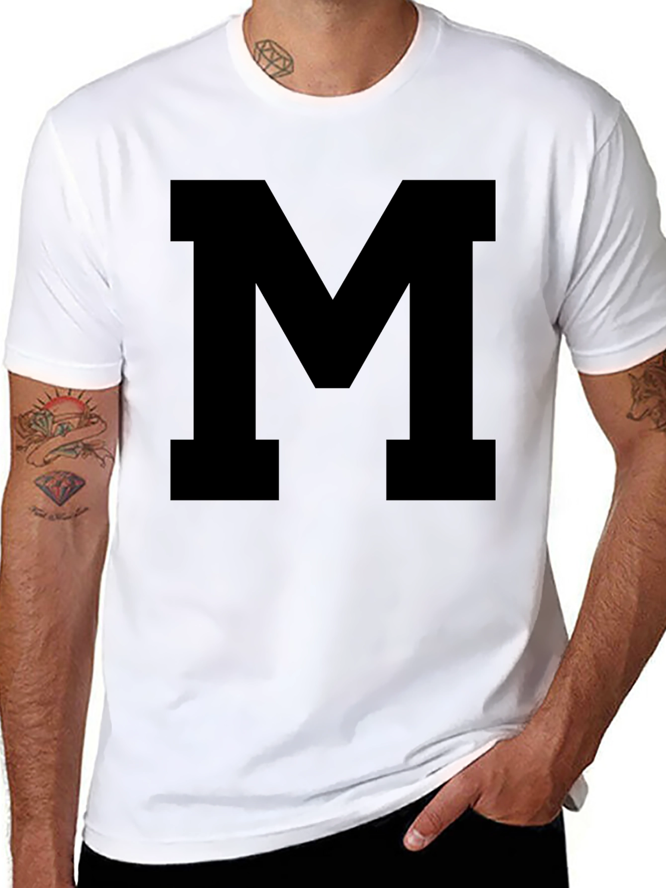 Bold Letter M Black T-Shirt