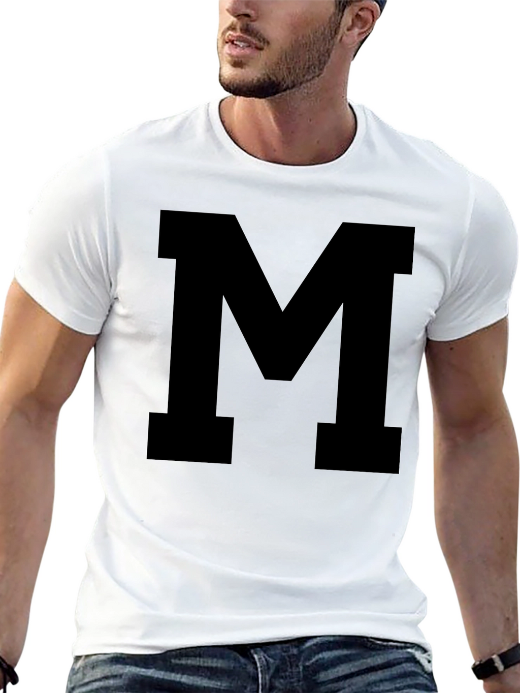 Bold Letter M Black T-Shirt