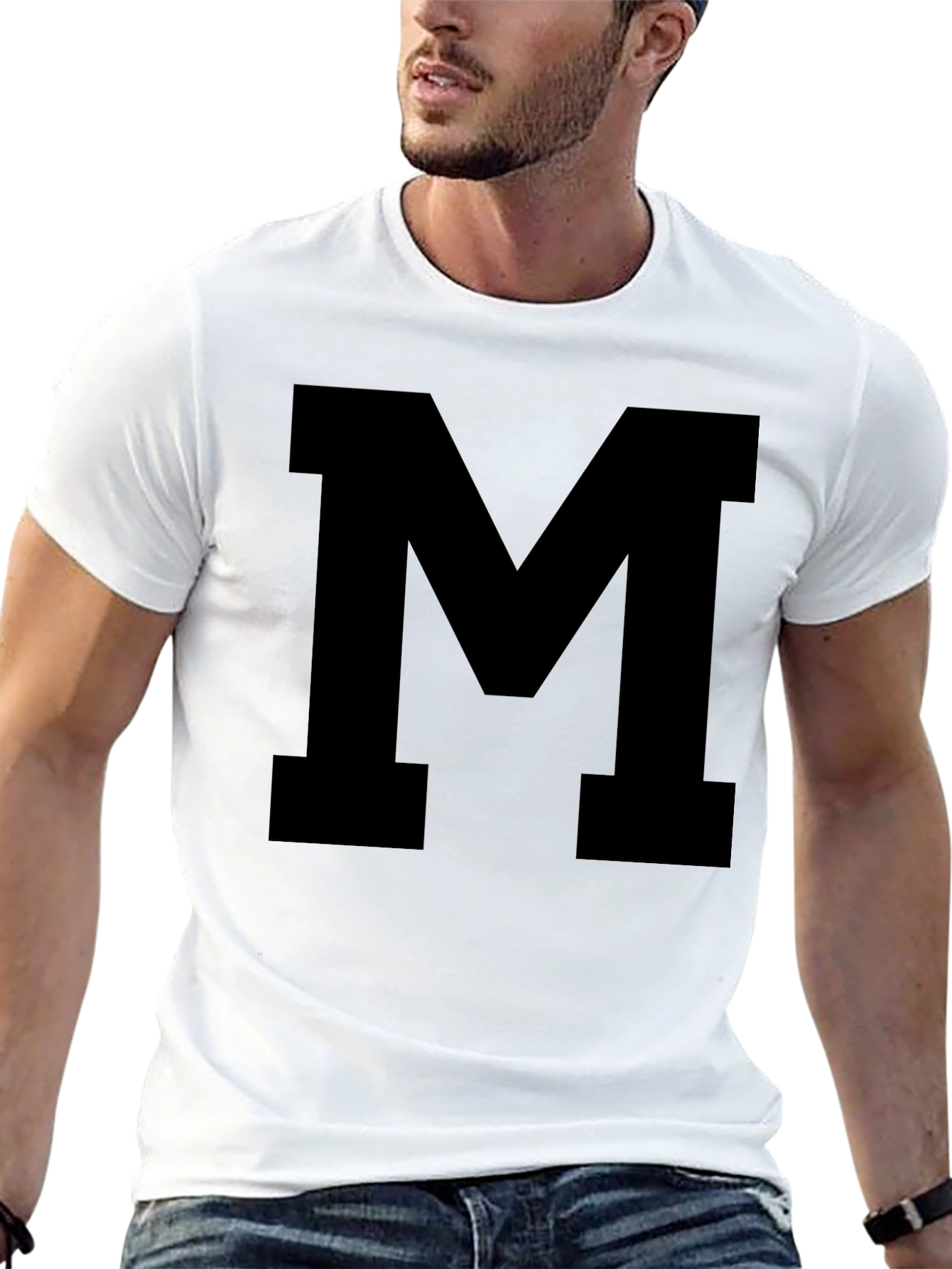 Bold Letter M Black T-Shirt