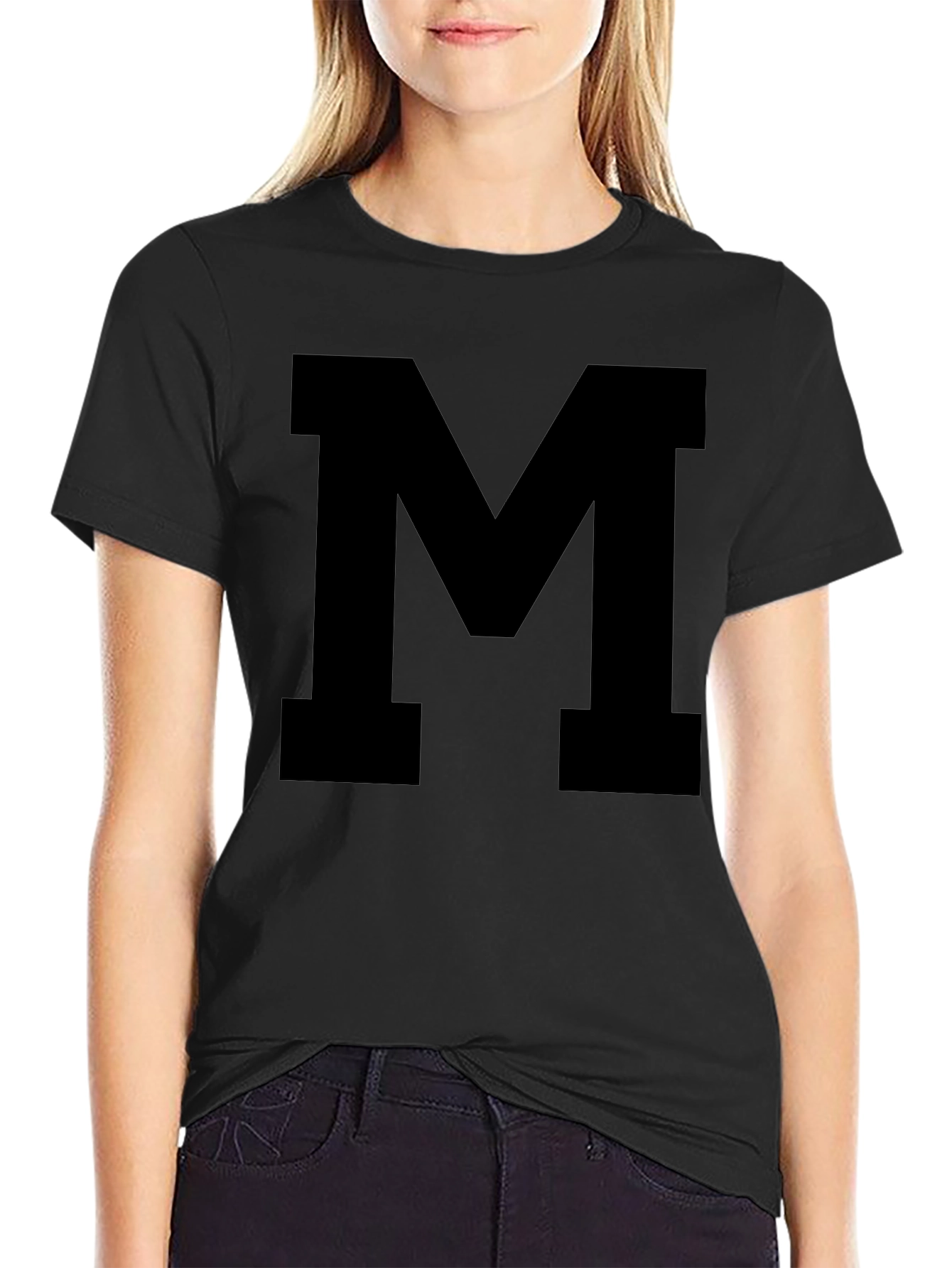 Bold Letter M Black T-Shirt