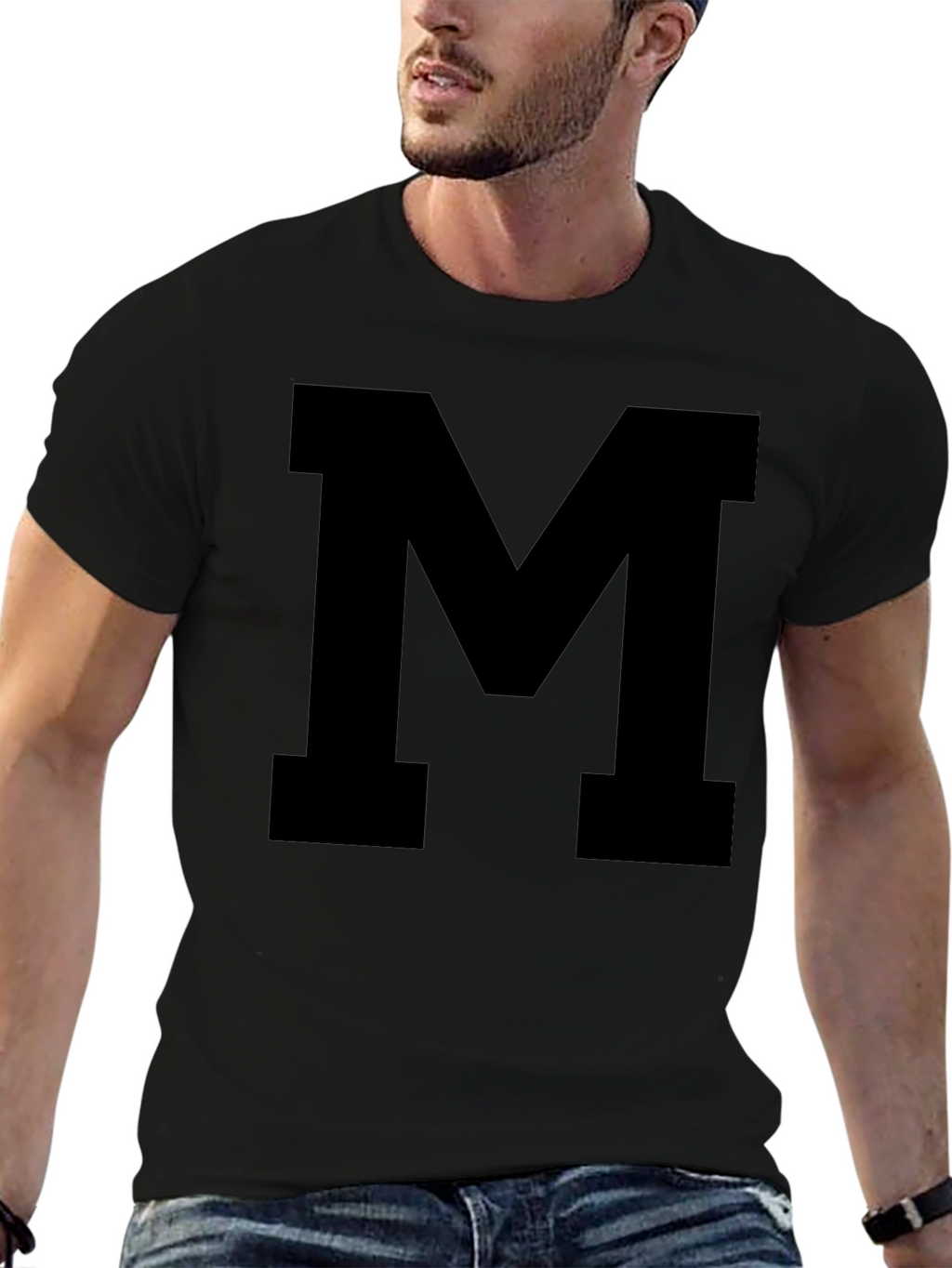 Bold Letter M Black T-Shirt