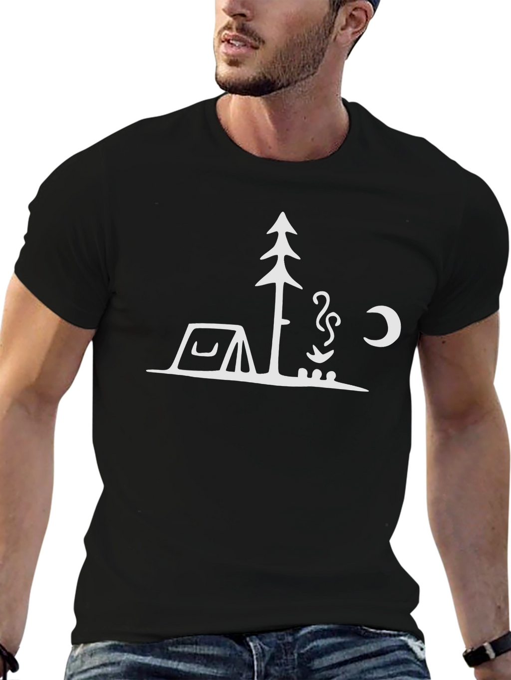 Camping Graphic T-Shirt - Black