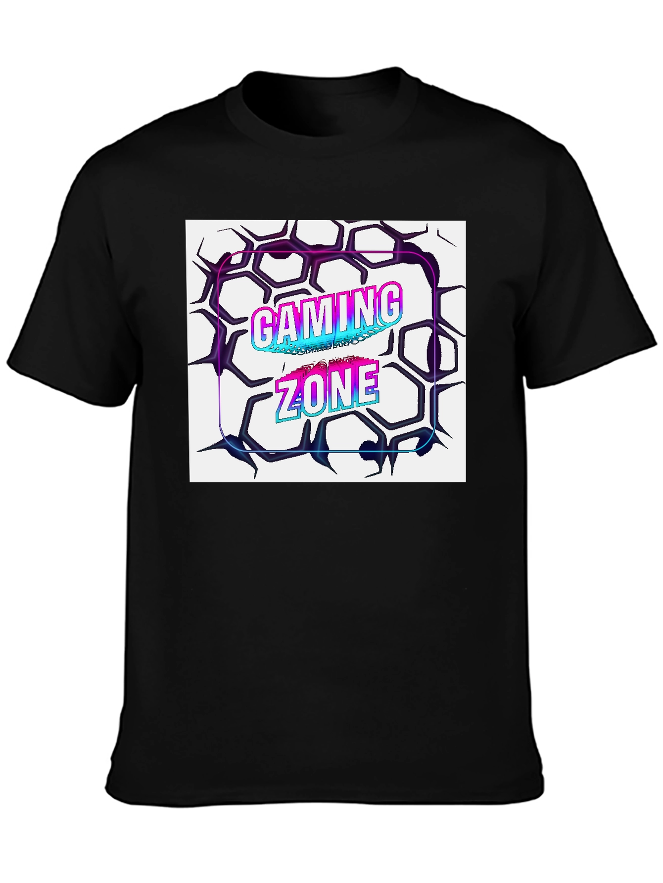 Gaming Zone Graphic Tee - Black Cotton Blend