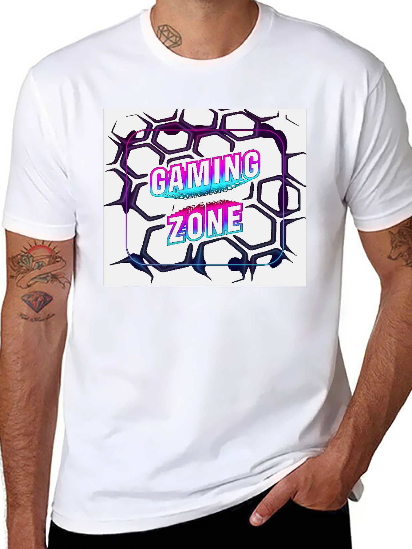 Gaming Zone Graphic Tee - Black Cotton Blend