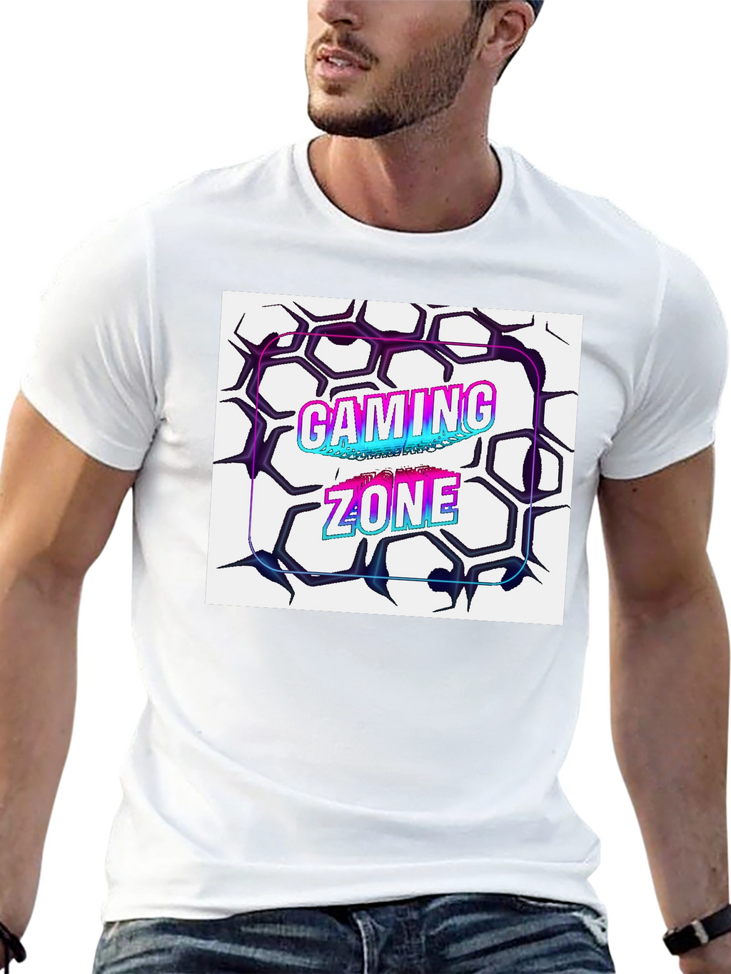 Gaming Zone Graphic Tee - Black Cotton Blend