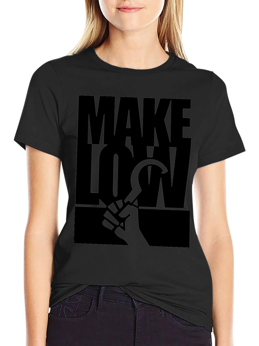 Make Low Mens Black Graphic T-Shirt