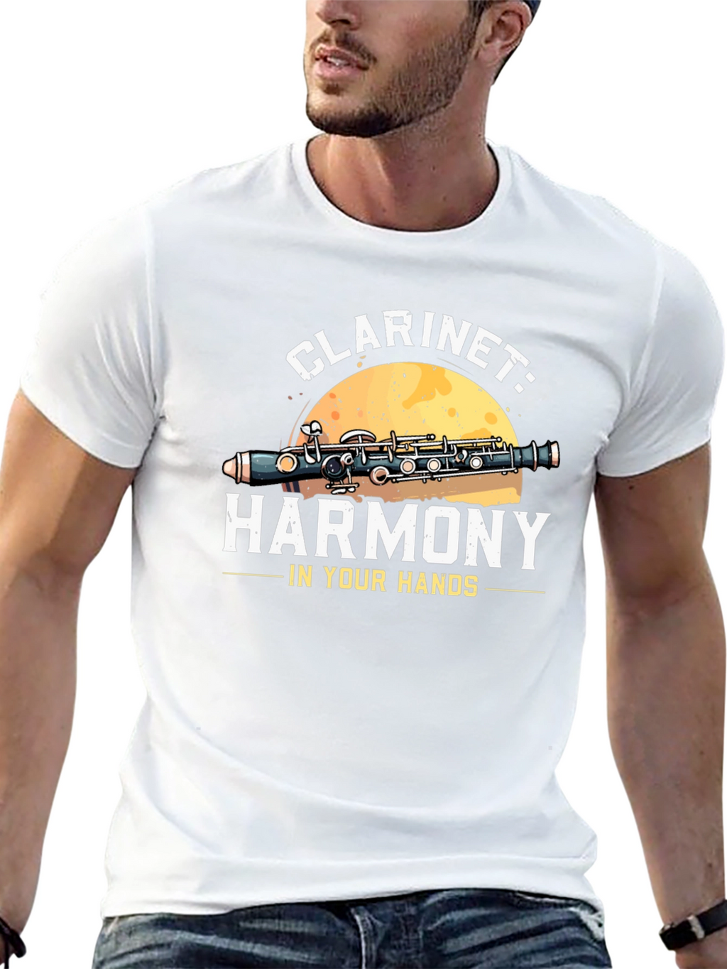 Clarinet Harmony Graphic Tee - Musical Instrument T-Shirt
