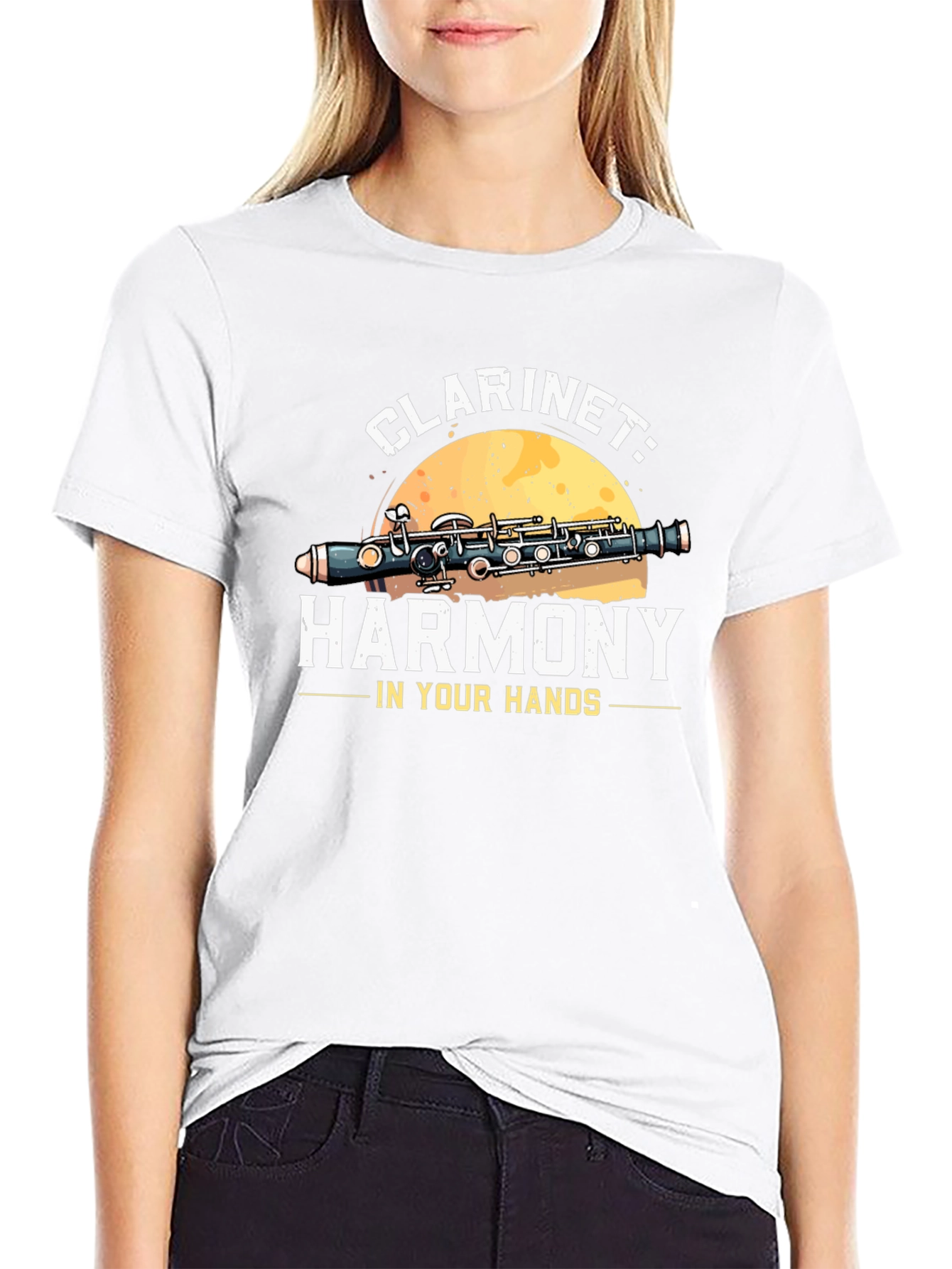 Clarinet Harmony Graphic Tee - Musical Instrument T-Shirt