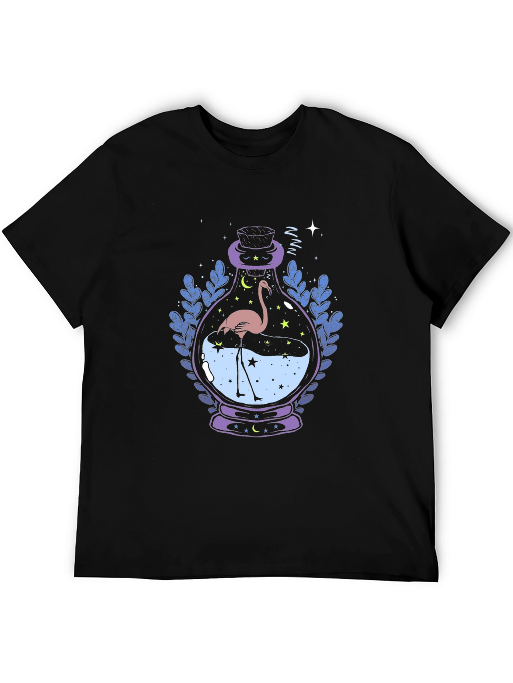 Mystic Flamingo Black T-Shirt