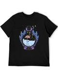 Mystic Flamingo Black T-Shirt