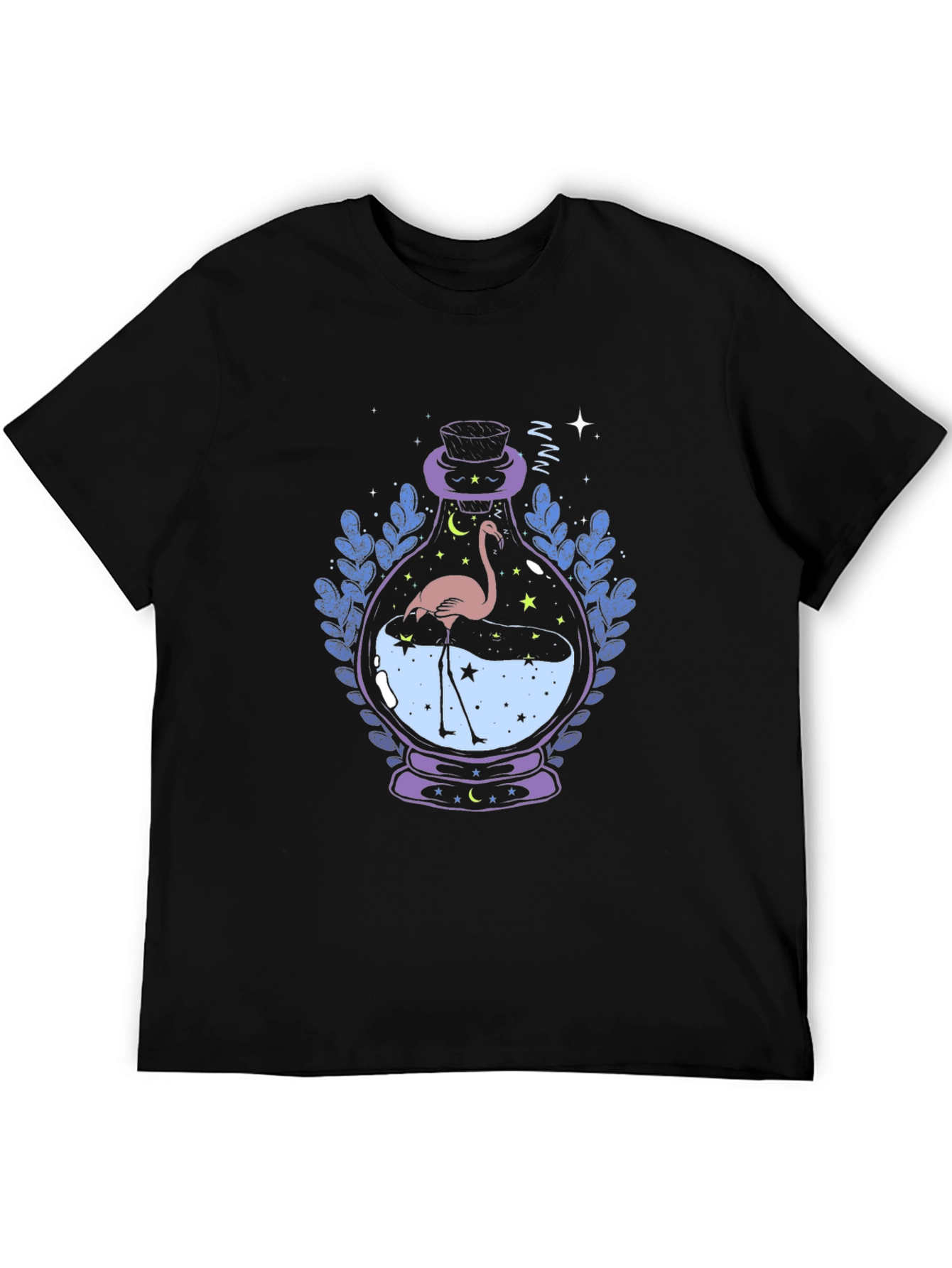 Mystic Flamingo Black T-Shirt