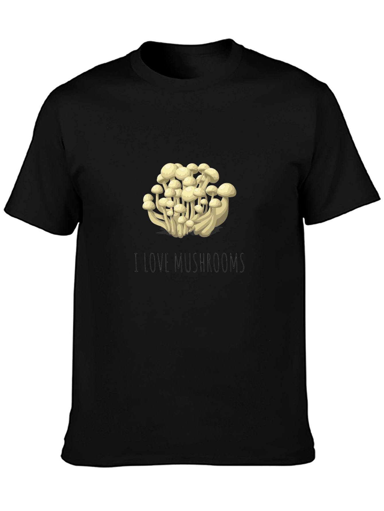 Mushroom Lovers Black T-Shirt
