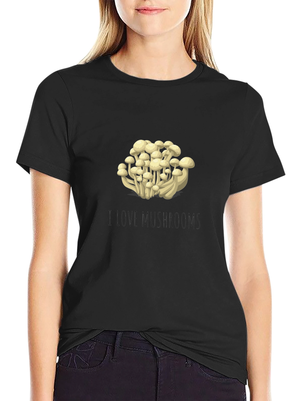Mushroom Lovers Black T-Shirt