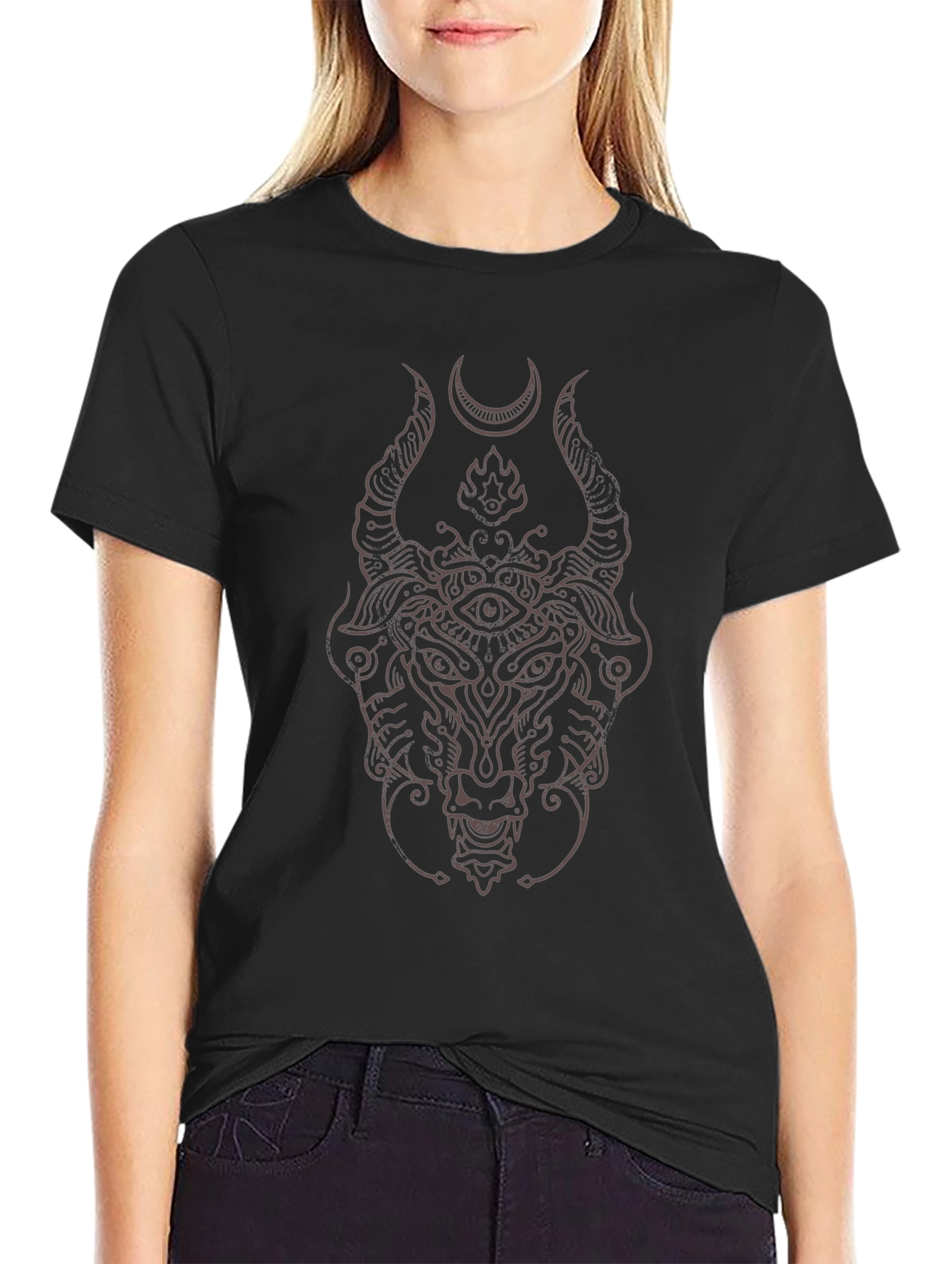 Mystic Bull Graphic T-Shirt - Black