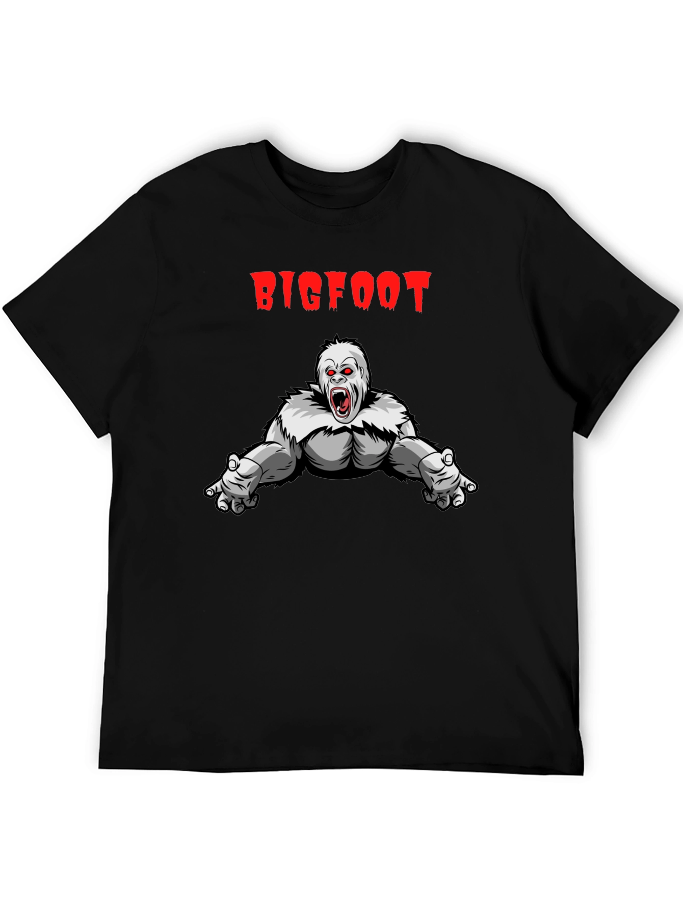 Bigfoot T-Shirt - Graphic Tee Black Cotton Blend