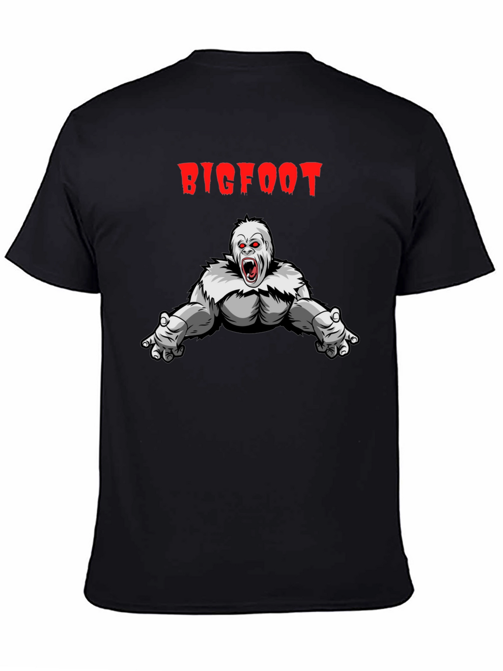 Bigfoot T-Shirt - Graphic Tee Black Cotton Blend