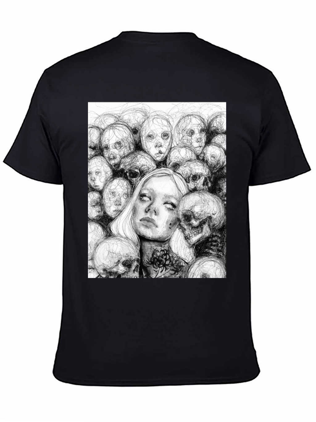 Creepy Faces Black T-Shirt