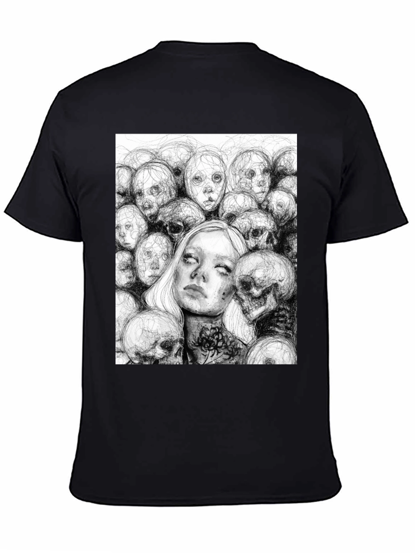 Creepy Faces Black T-Shirt