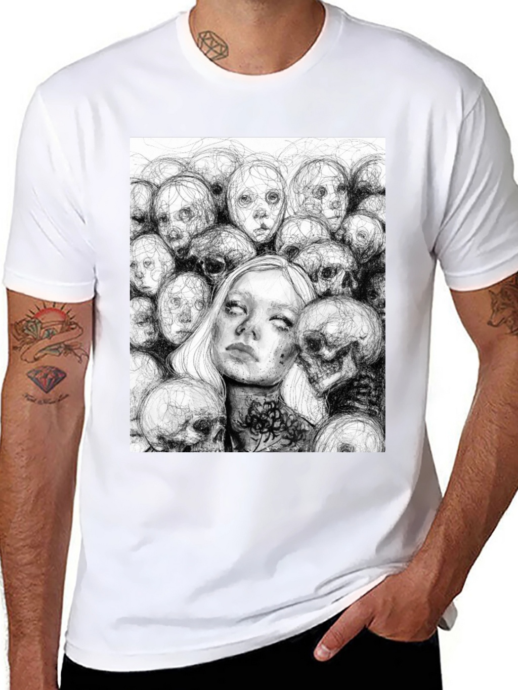 Creepy Faces Black T-Shirt