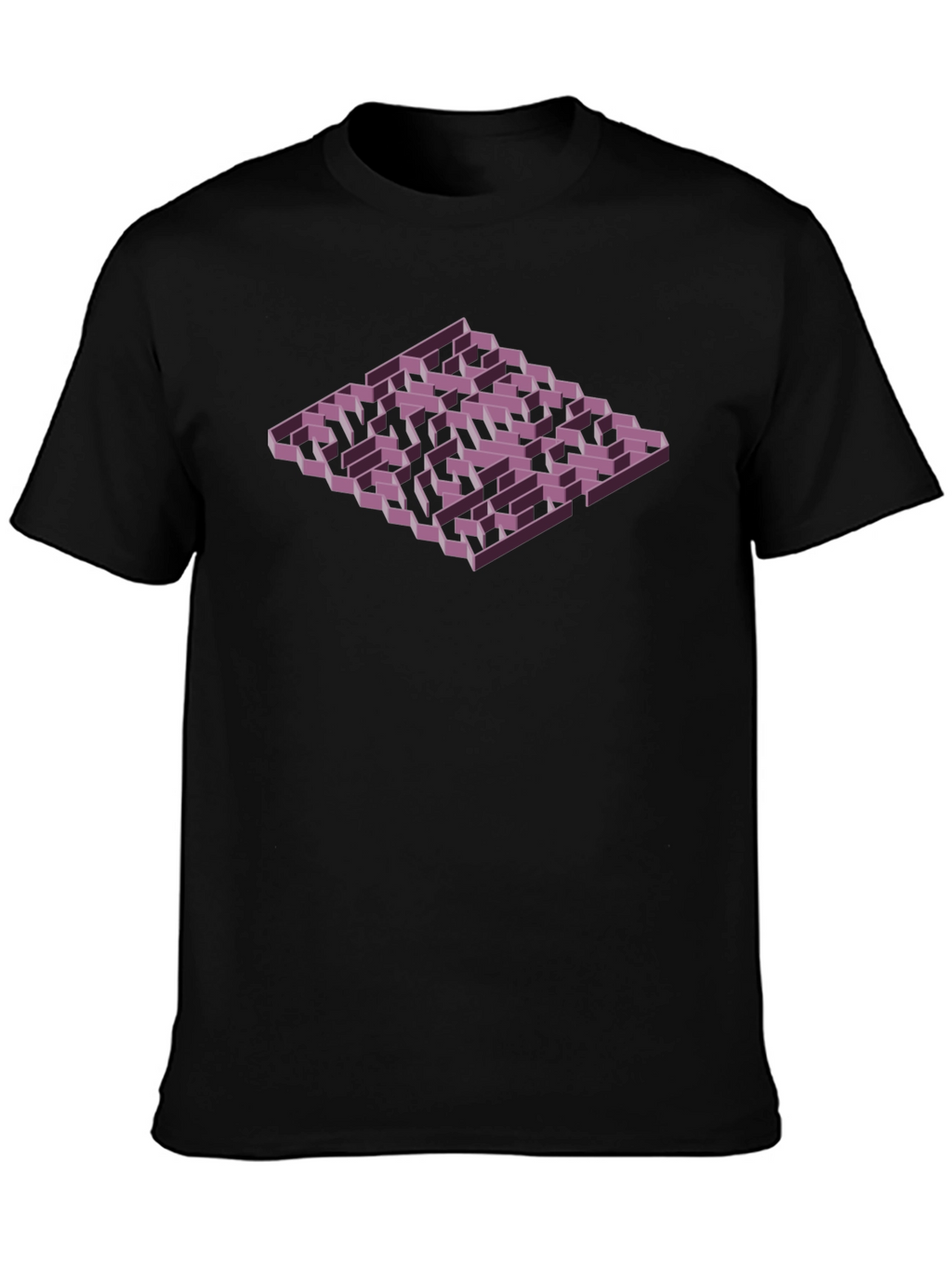 Isometric Maze Graphic Tee - Mens Black T-Shirt