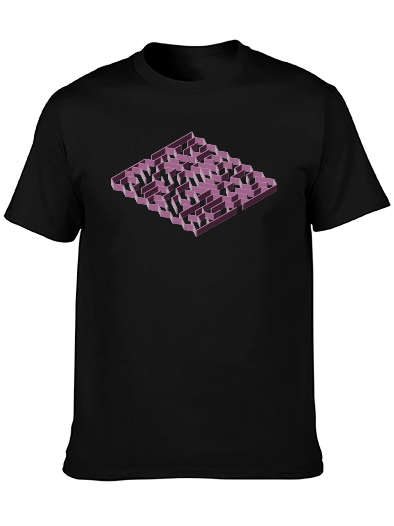 Isometric Maze Graphic Tee - Mens Black T-Shirt