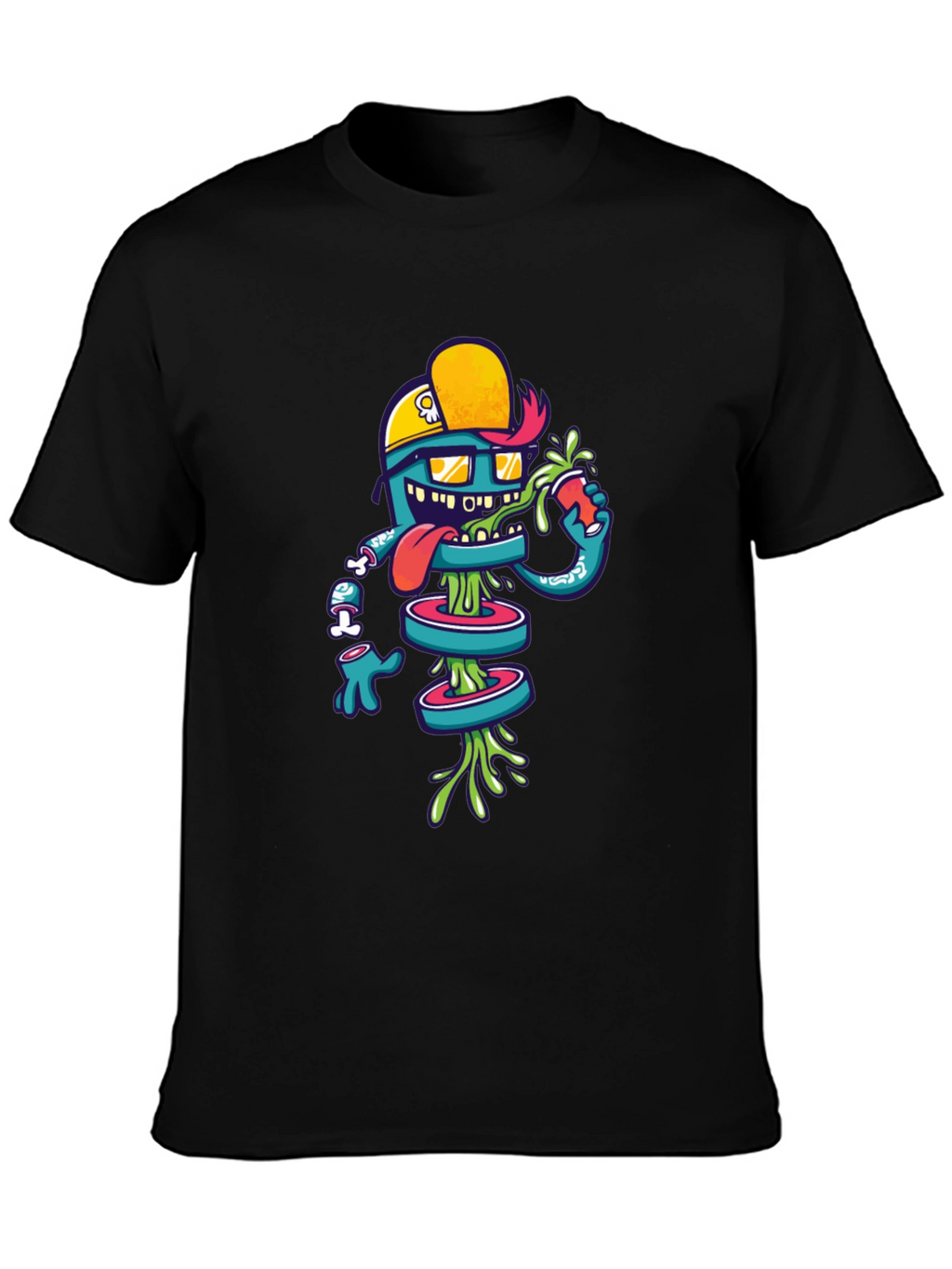 Funky Graphic Tee: Cartoon Character Design