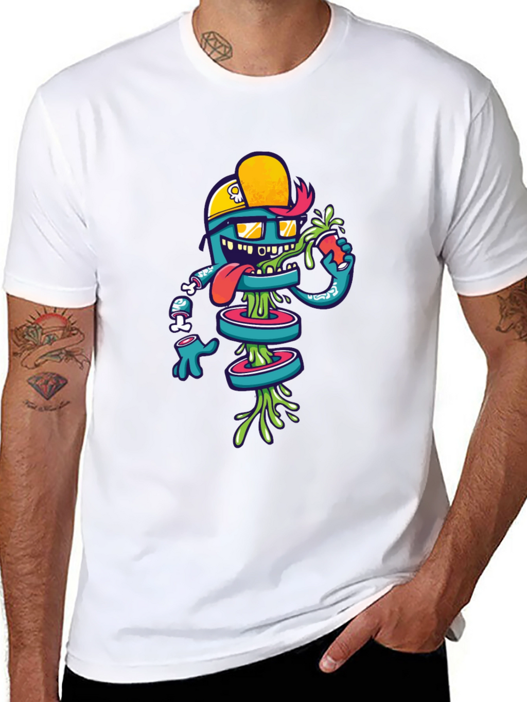 Funky Graphic Tee: Cartoon Character Design