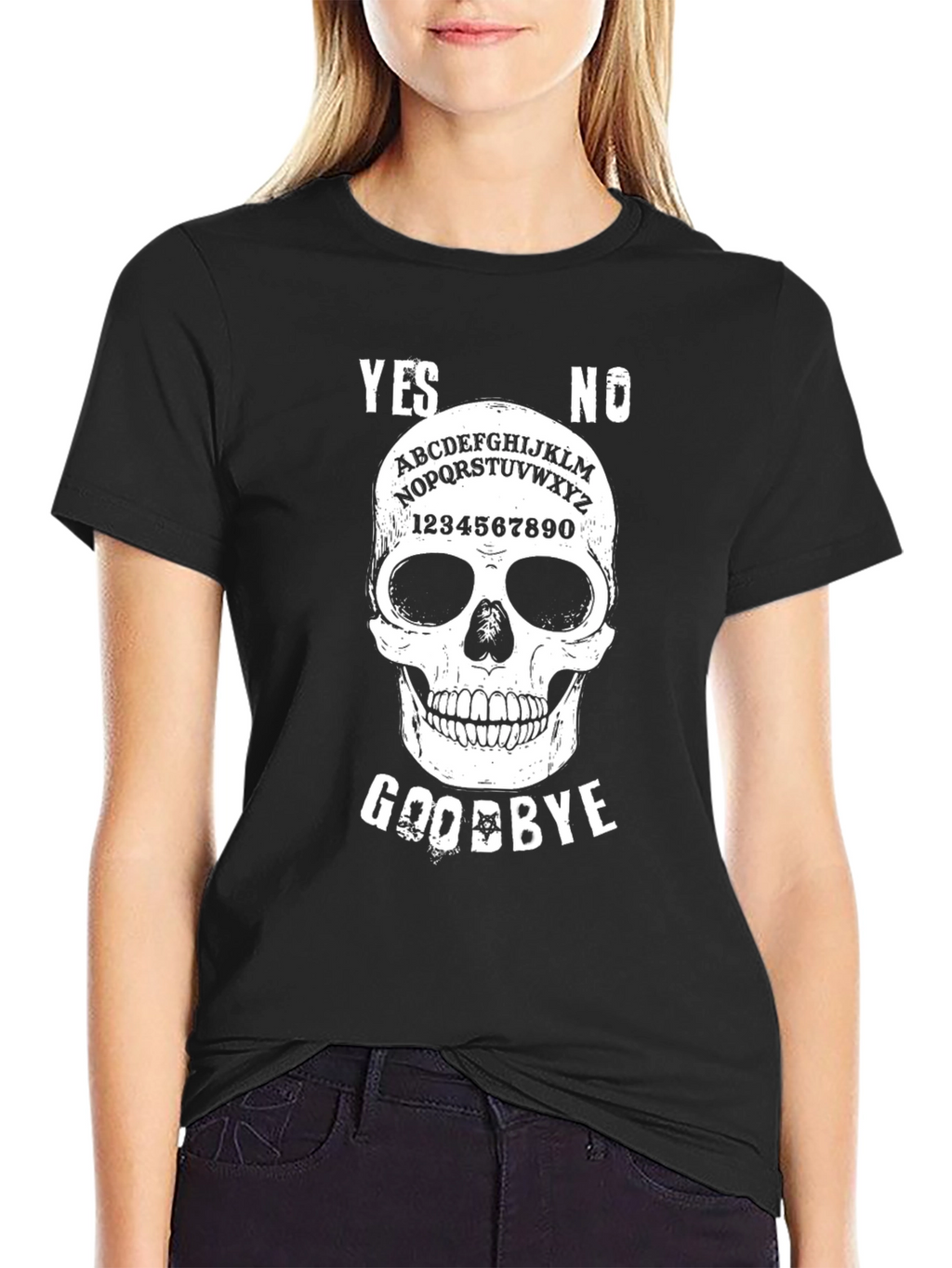 Ouija Skull Graphic Tee - Black