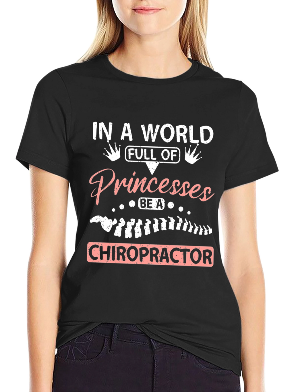 Chiropractor Princesses Graphic Tee - Black Cotton T-Shirt