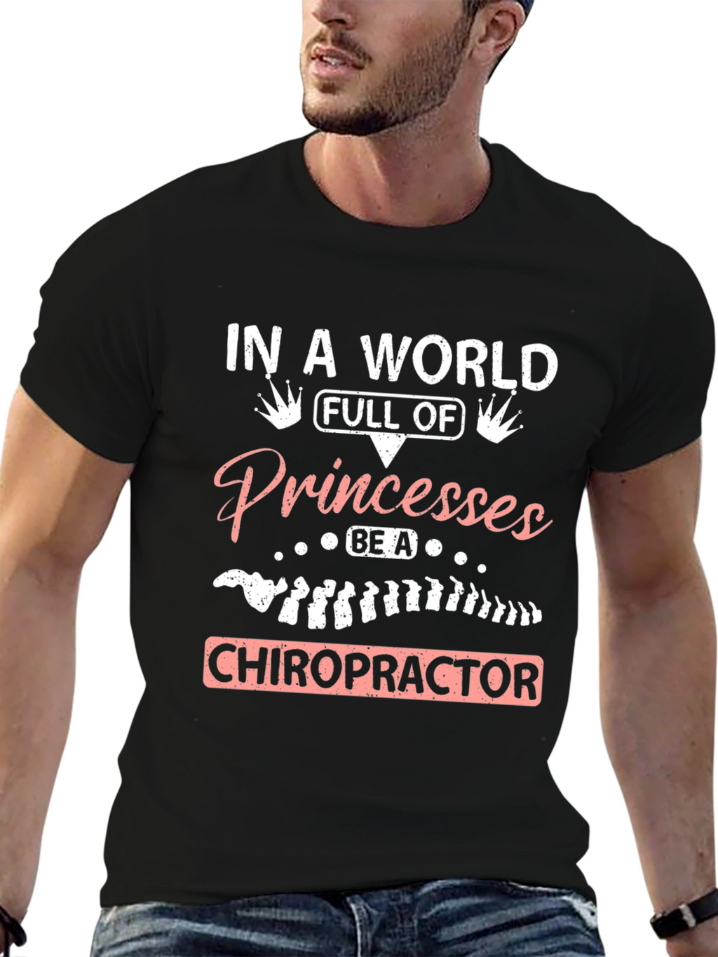 Chiropractor Princesses Graphic Tee - Black Cotton T-Shirt