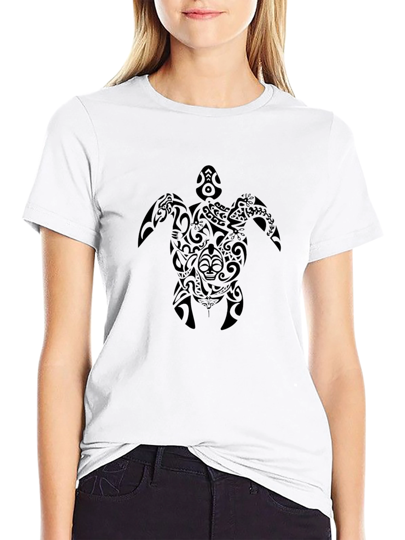 Tribal Turtle Black T-Shirt