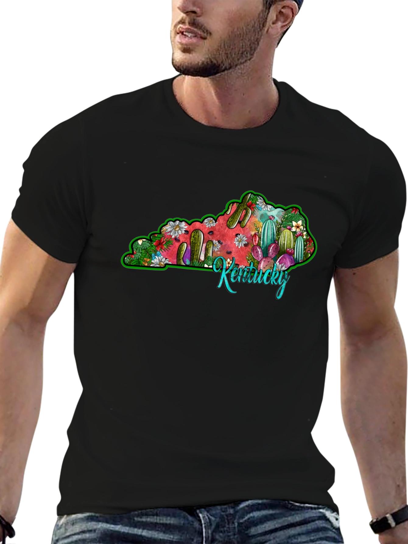 Kentucky Cactus T-Shirt - Unisex Black Tee