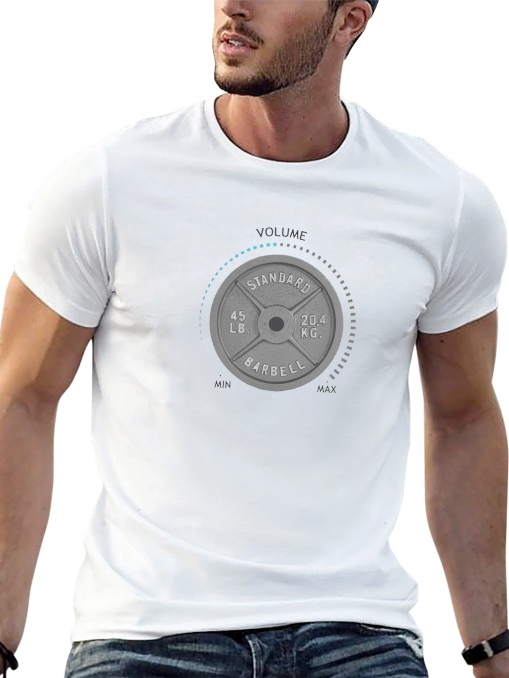 Weightlifting Volume T-Shirt - Barbell Dial Design