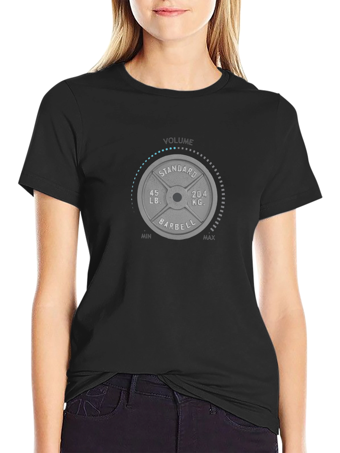 Weightlifting Volume T-Shirt - Barbell Dial Design