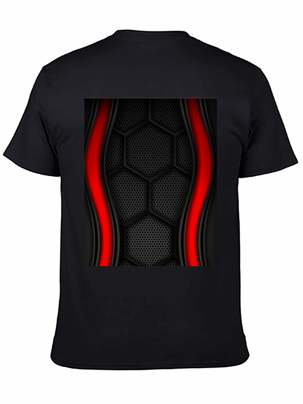 Black Hex Pattern Graphic Tee
