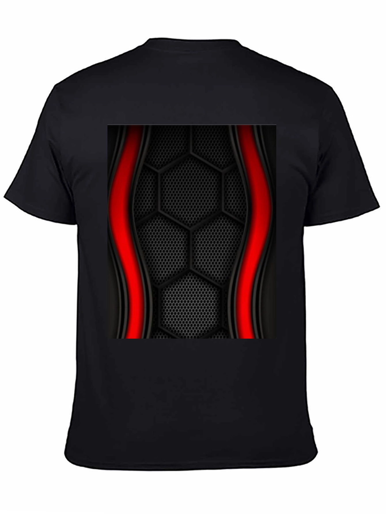 Black Hex Pattern Graphic Tee