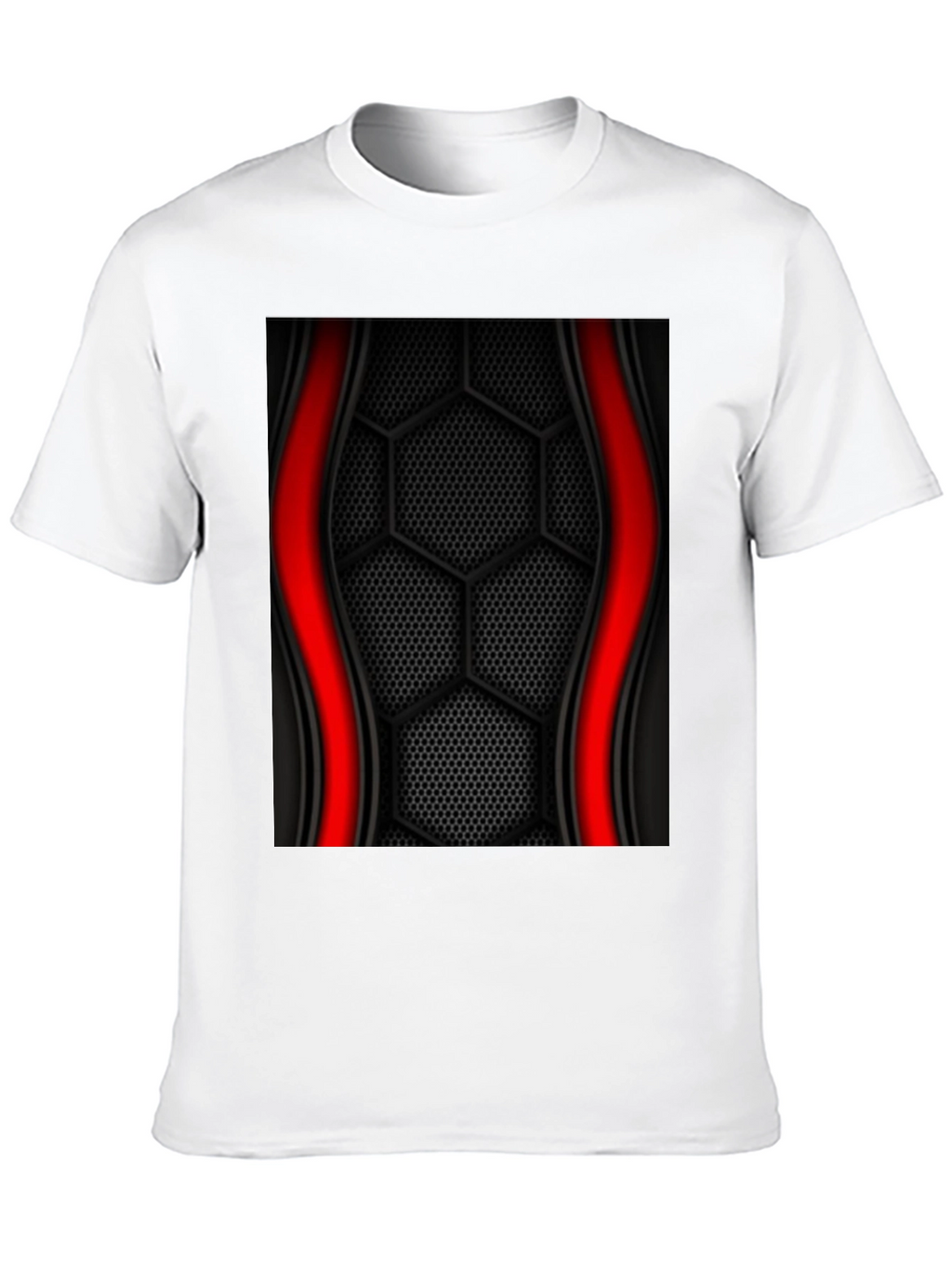 Black Hex Pattern Graphic Tee