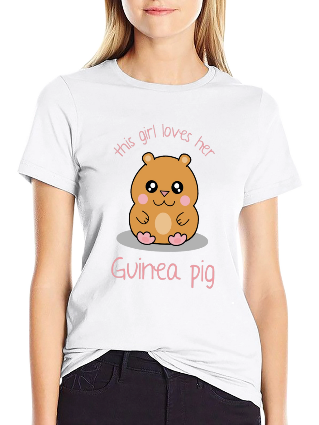 Girl Loves Her Guinea Pig Graphic Tee