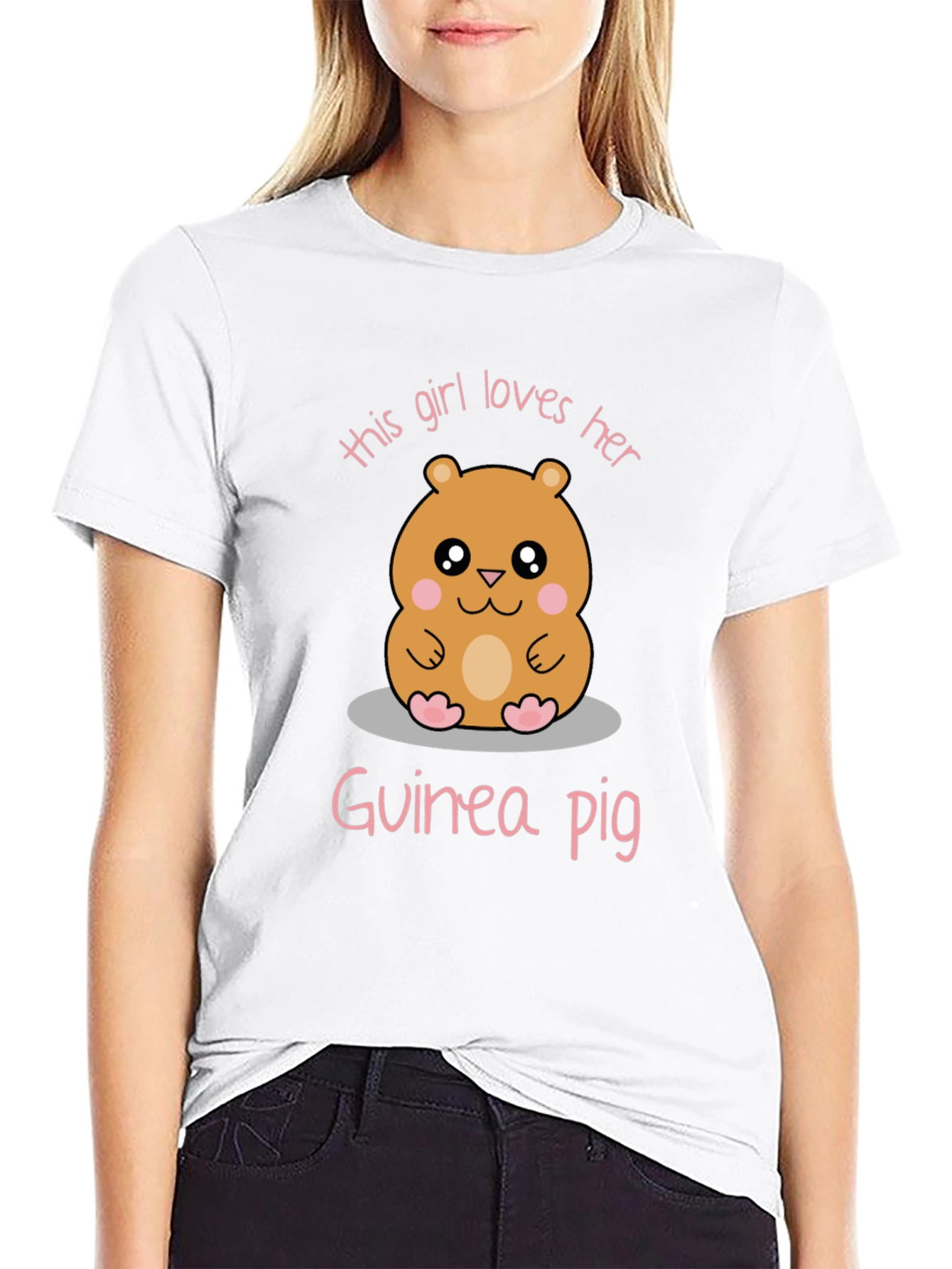 Girl Loves Her Guinea Pig Graphic Tee