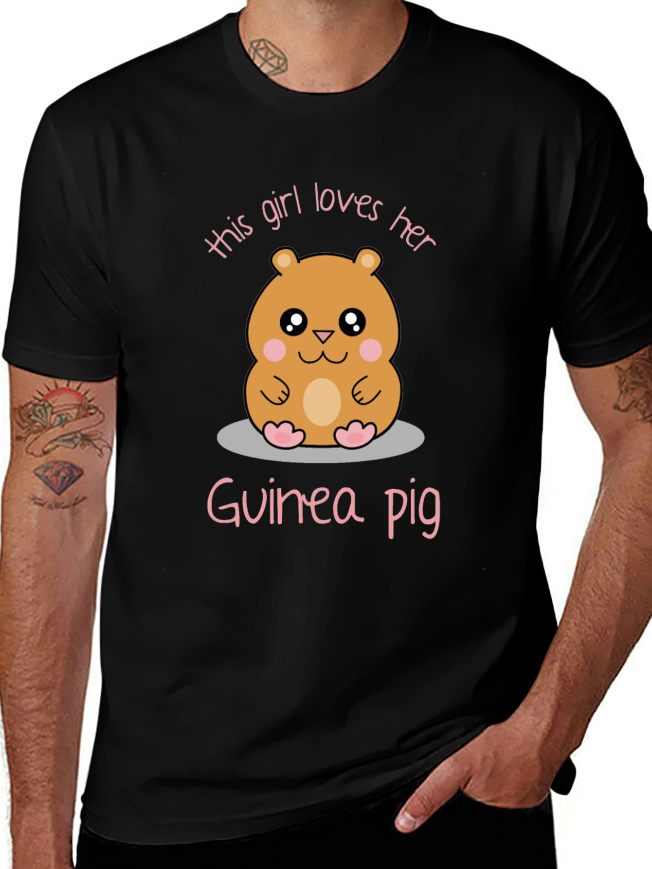 Girl Loves Her Guinea Pig Graphic Tee