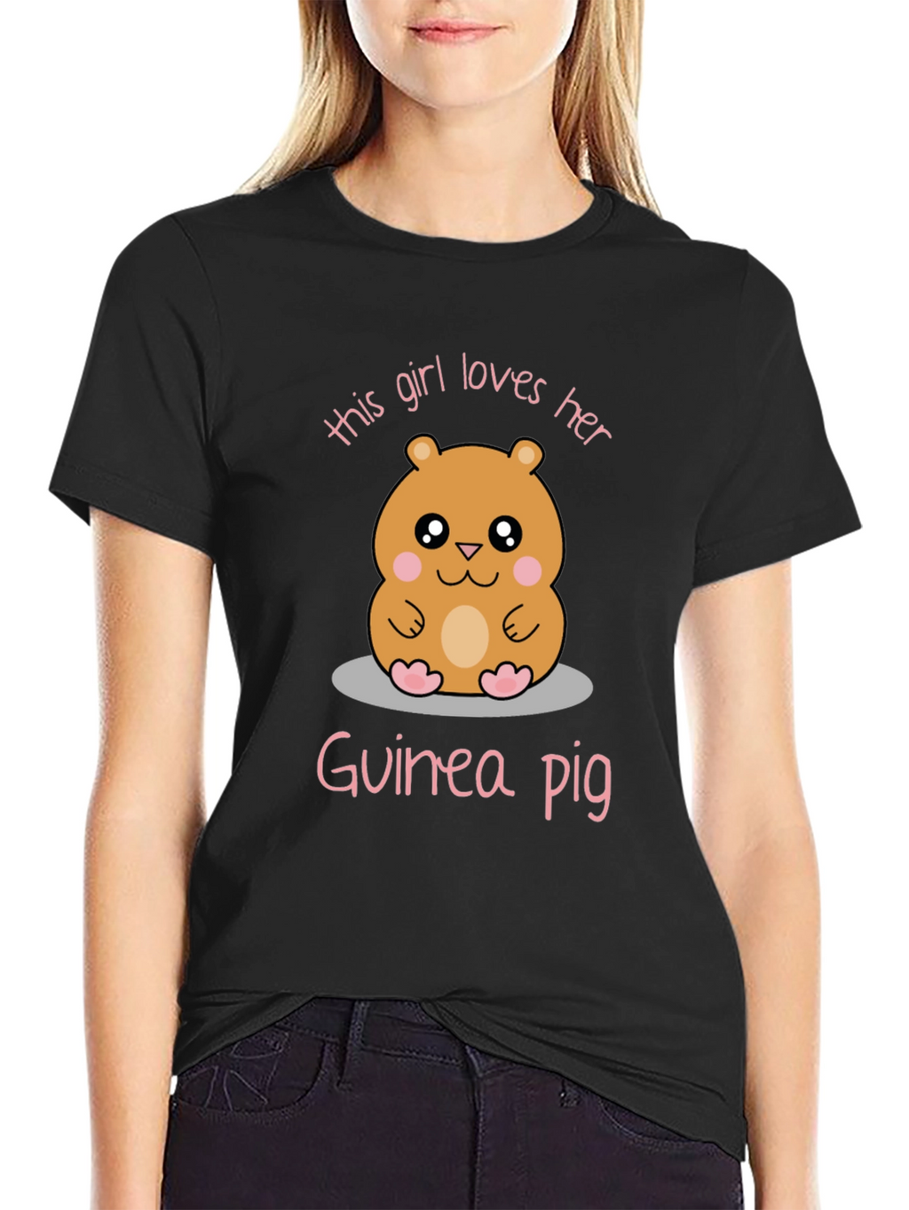 Girl Loves Her Guinea Pig Graphic Tee