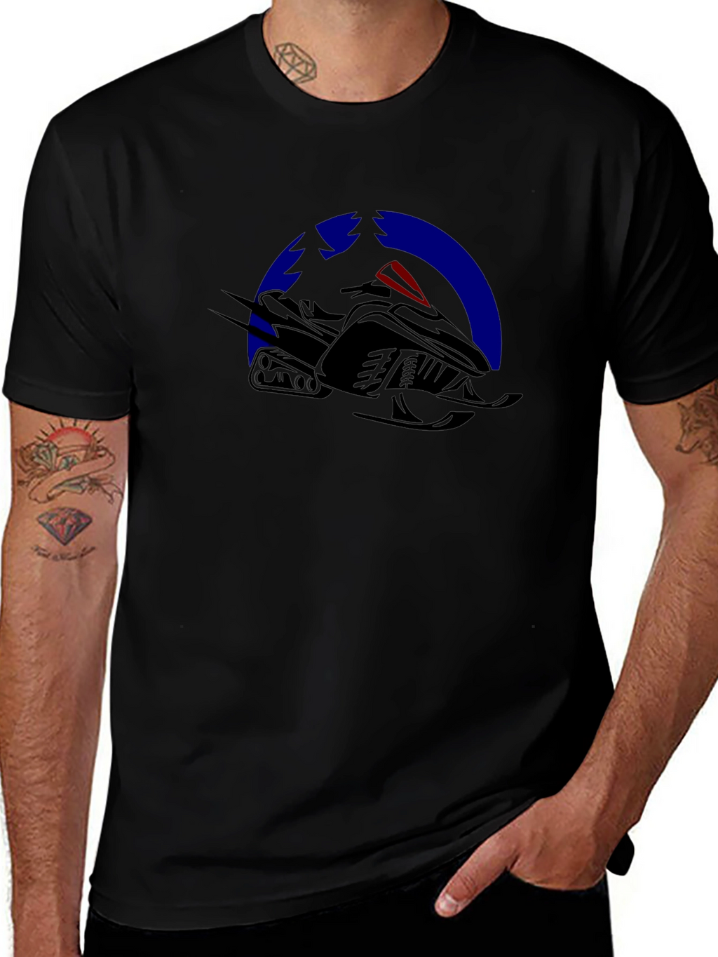 Snowmobile Graphic Tee - Black