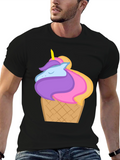 Unicorn Ice Cream Cone Graphic T-Shirt
