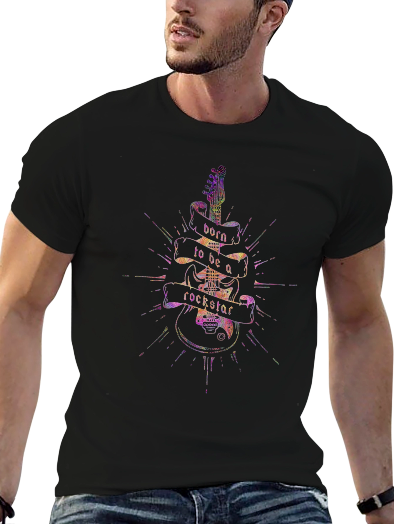 Born to Be a Rockstar Graphic Tee - Black T-Shirt