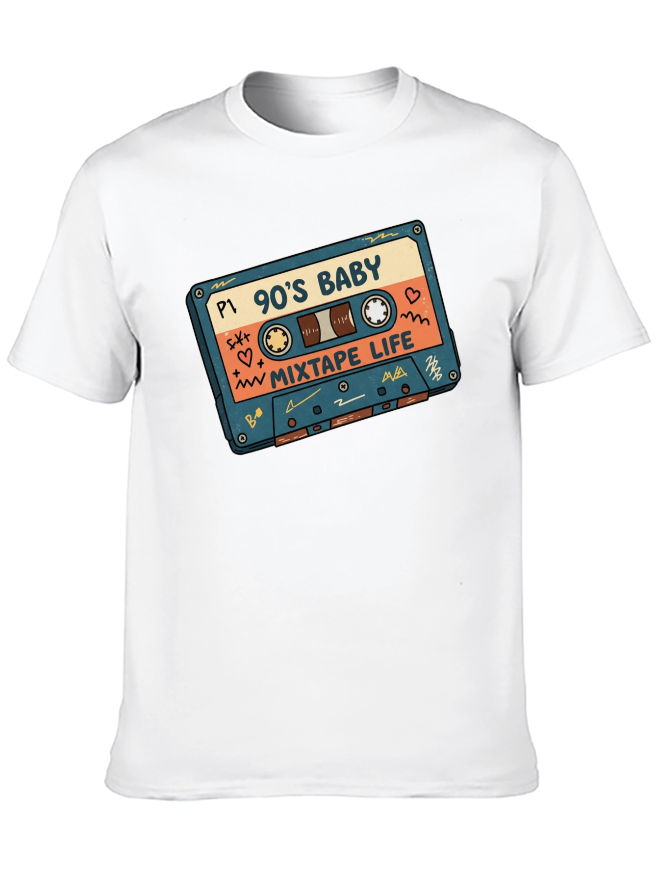 90s Baby Mixtape Life Graphic Tee - Black